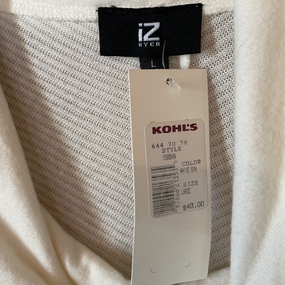 IZ Byer Long sweater Cream cowl neck - Picture 4 of 4